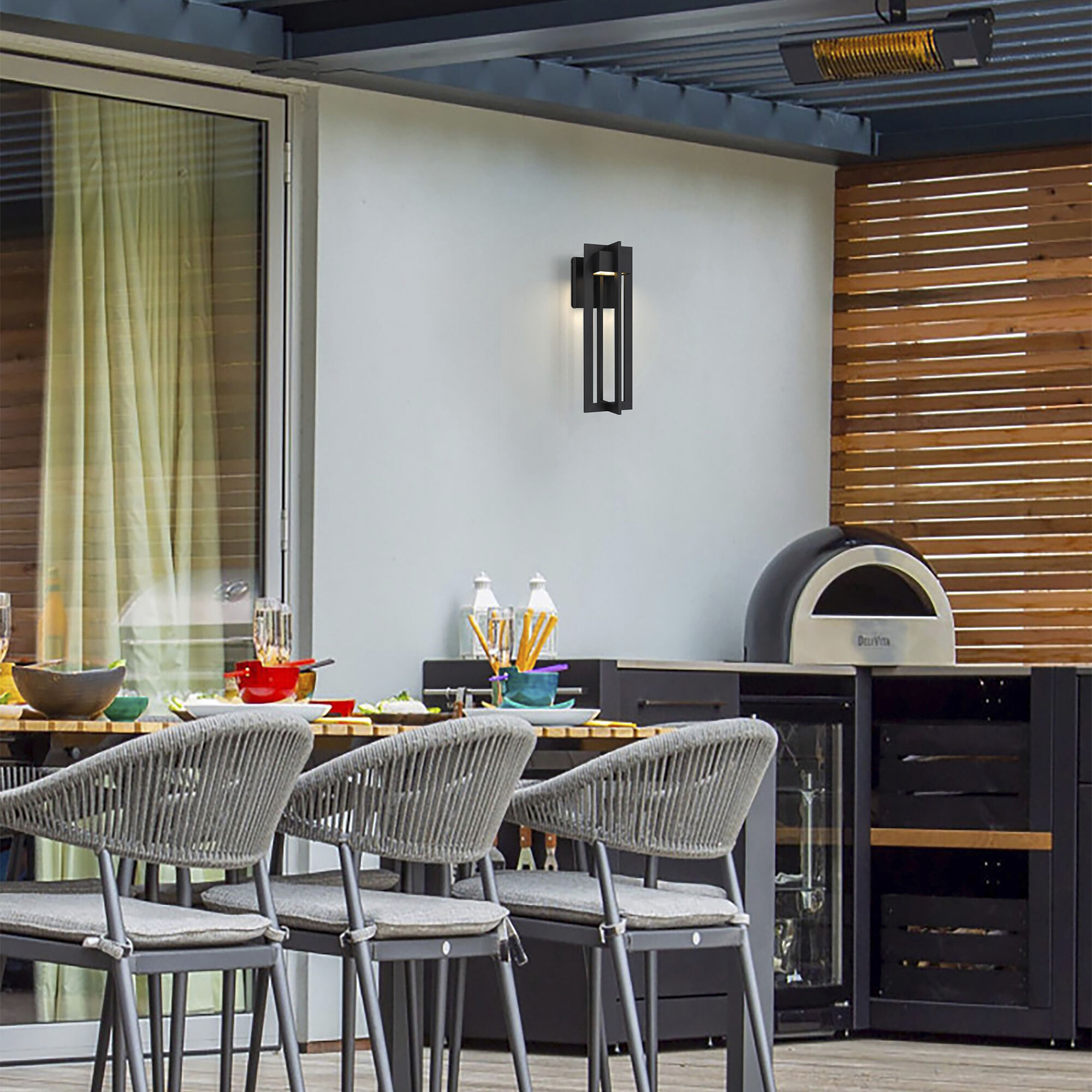 4 Bar LED 18 inch Sand Black Outdoor Wall Sconce